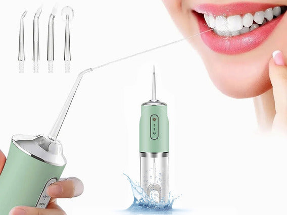 Combo irrigador bucal + lápiz blanqueador dental